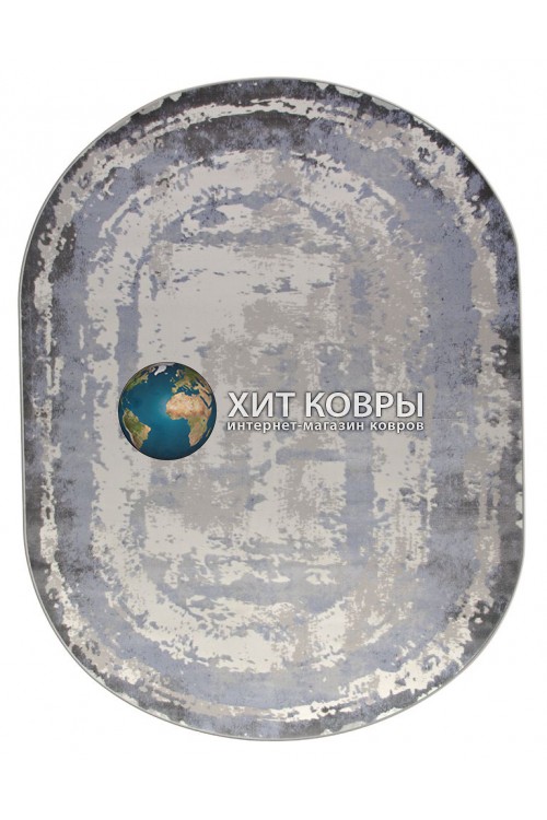 Российский ковер Rimma Lux 36897 Голубой-серый овал